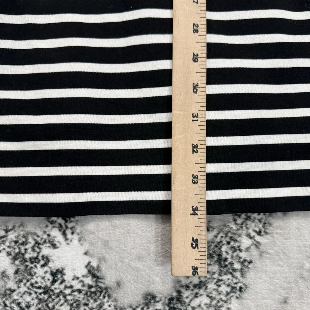 Michael Kors Striped Sleeveless Dress Black White Zip Pocket Sheath Women's M